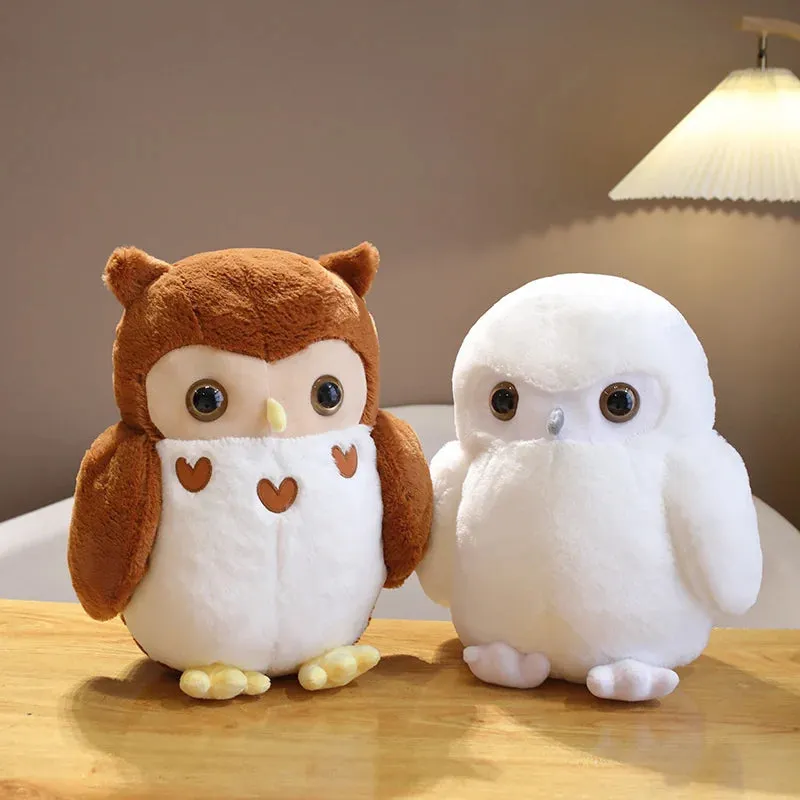 30/40cm Stuffed Couple Owl Doll Simulation Animal Toy Cute Bird Doll Brown Owl White Owl Cartoon Plush Toy Children Girls Gift