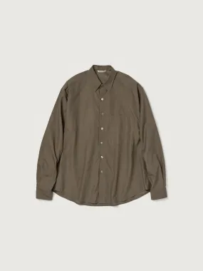 Auralee Washed Finx Twill Big Shirt - Brown