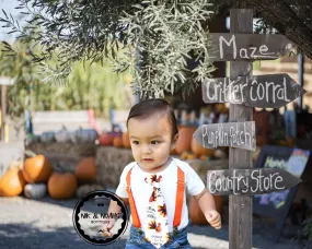 Baby Boy Outfits for Thanksgiving Gobble Tie with Suspenders