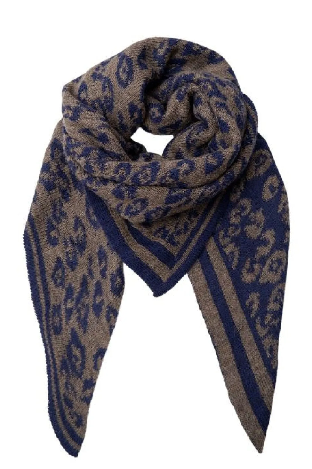 Black Colour - Bcbex Leo Scarf - Taupe/Navy