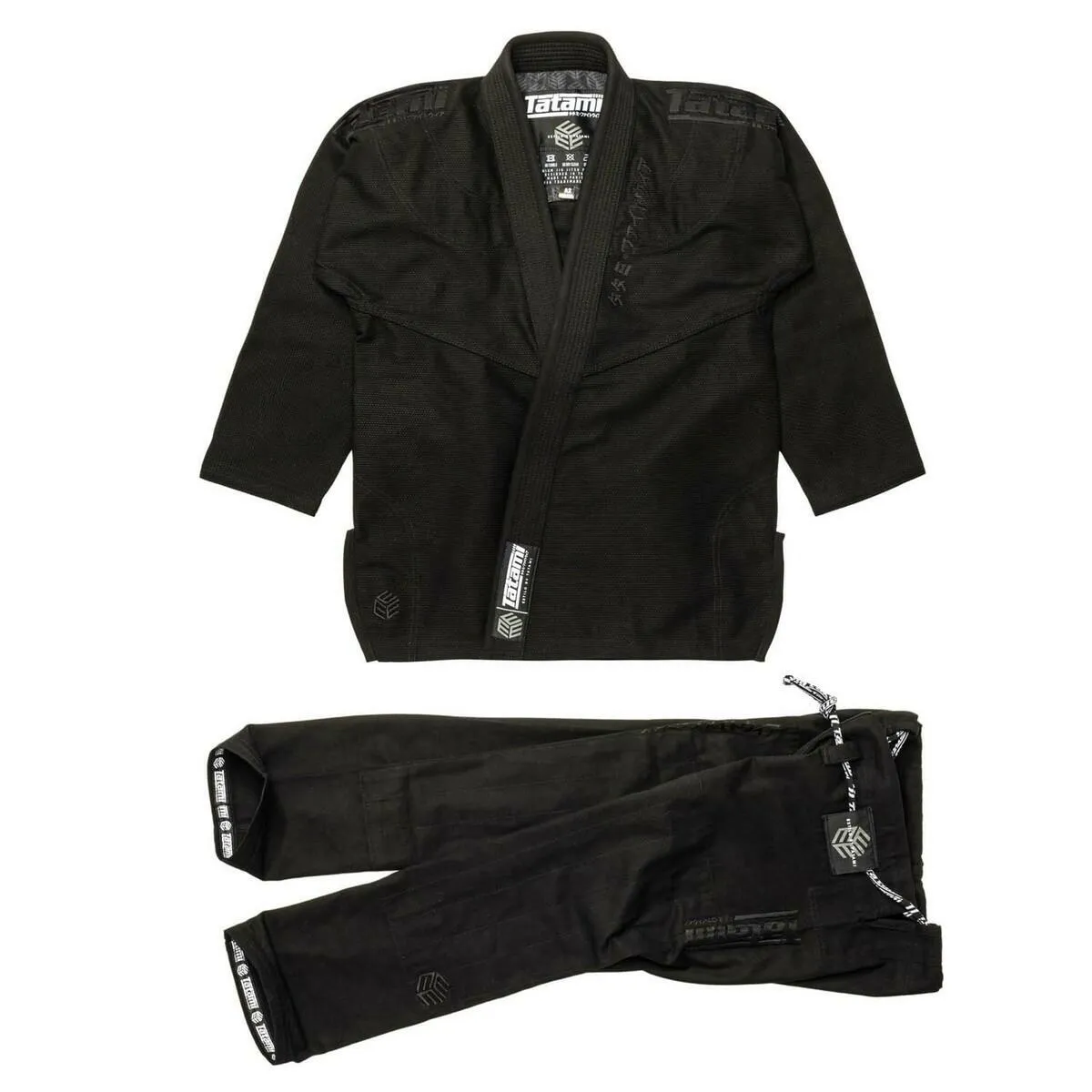 Black on Black Tatami Fightwear Estilo Black Label Mens BJJ Gi