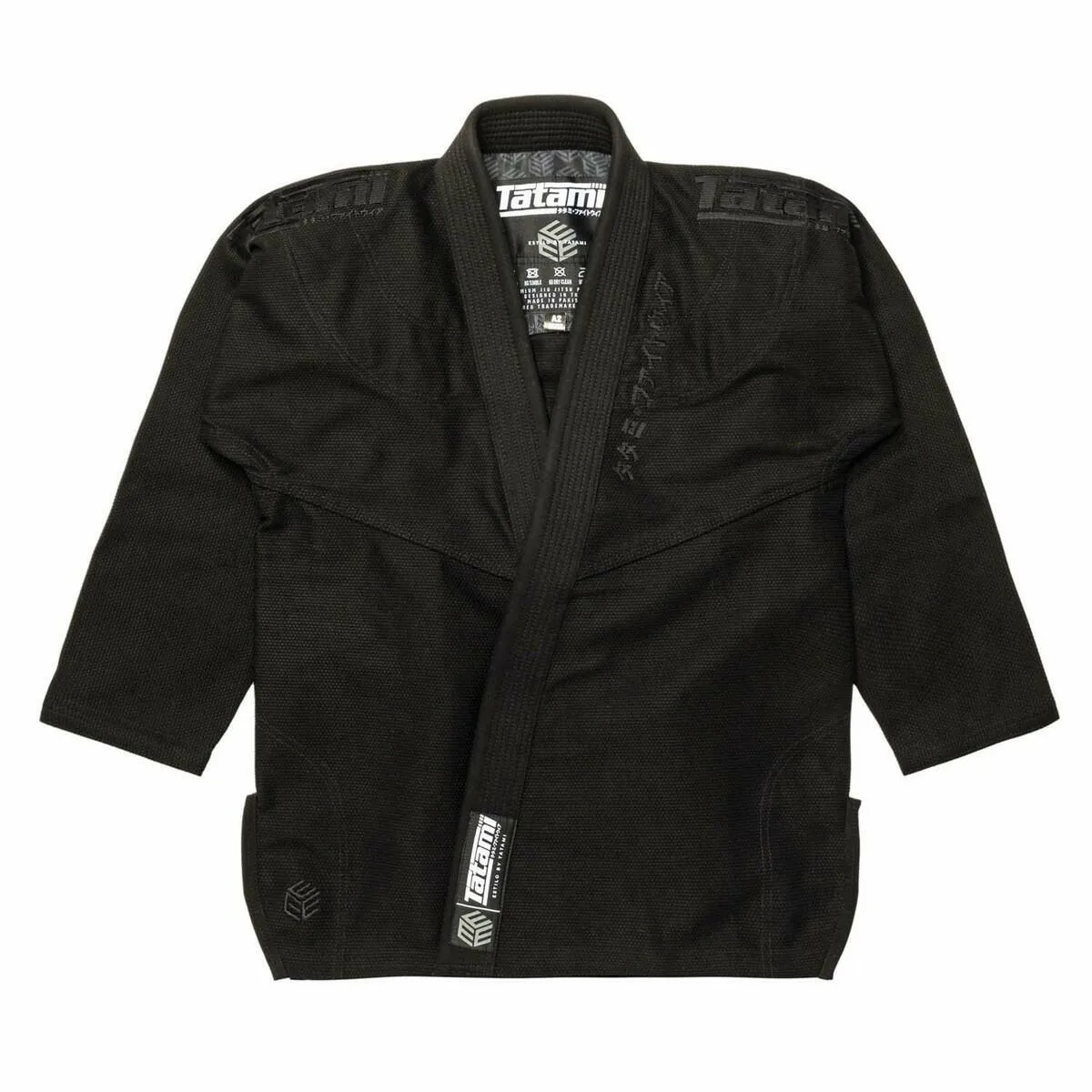 Black on Black Tatami Fightwear Estilo Black Label Mens BJJ Gi