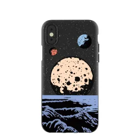 Black Retro Moon iPhone X Case