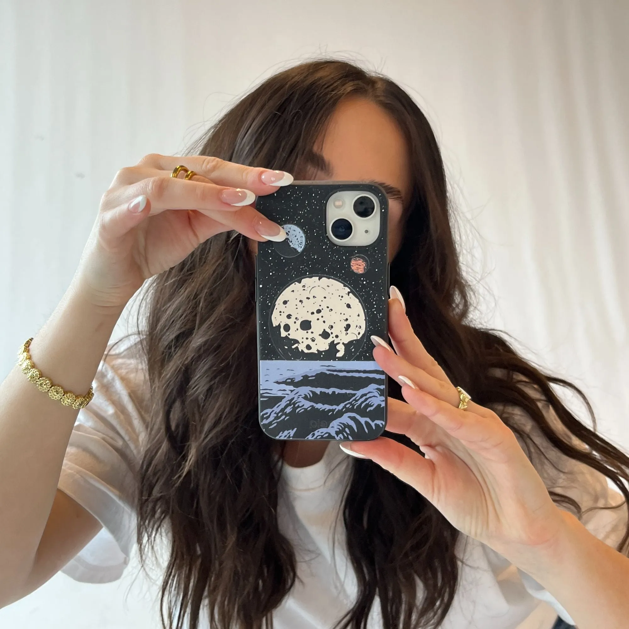 Black Retro Moon iPhone X Case