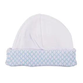 Blue Smocked Baby Beanie