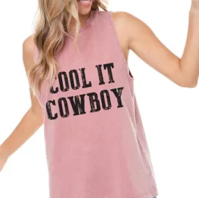 Cool It Cowboy Graphic S/L Washed Tank