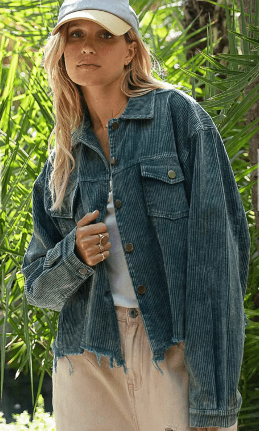 Corduroy Jacket in Denim Style by POL - JFT399