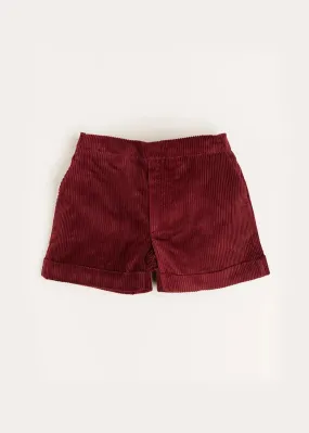 Corduroy Shorts in Burgundy (18mths-4yrs)