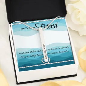 Custom 4 Sided Stick Bar Necklace -With Message Card Gifts For Friends