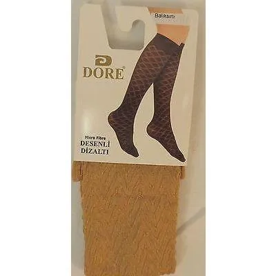 DORE Nylon Fish Line Pattern Knee Hi