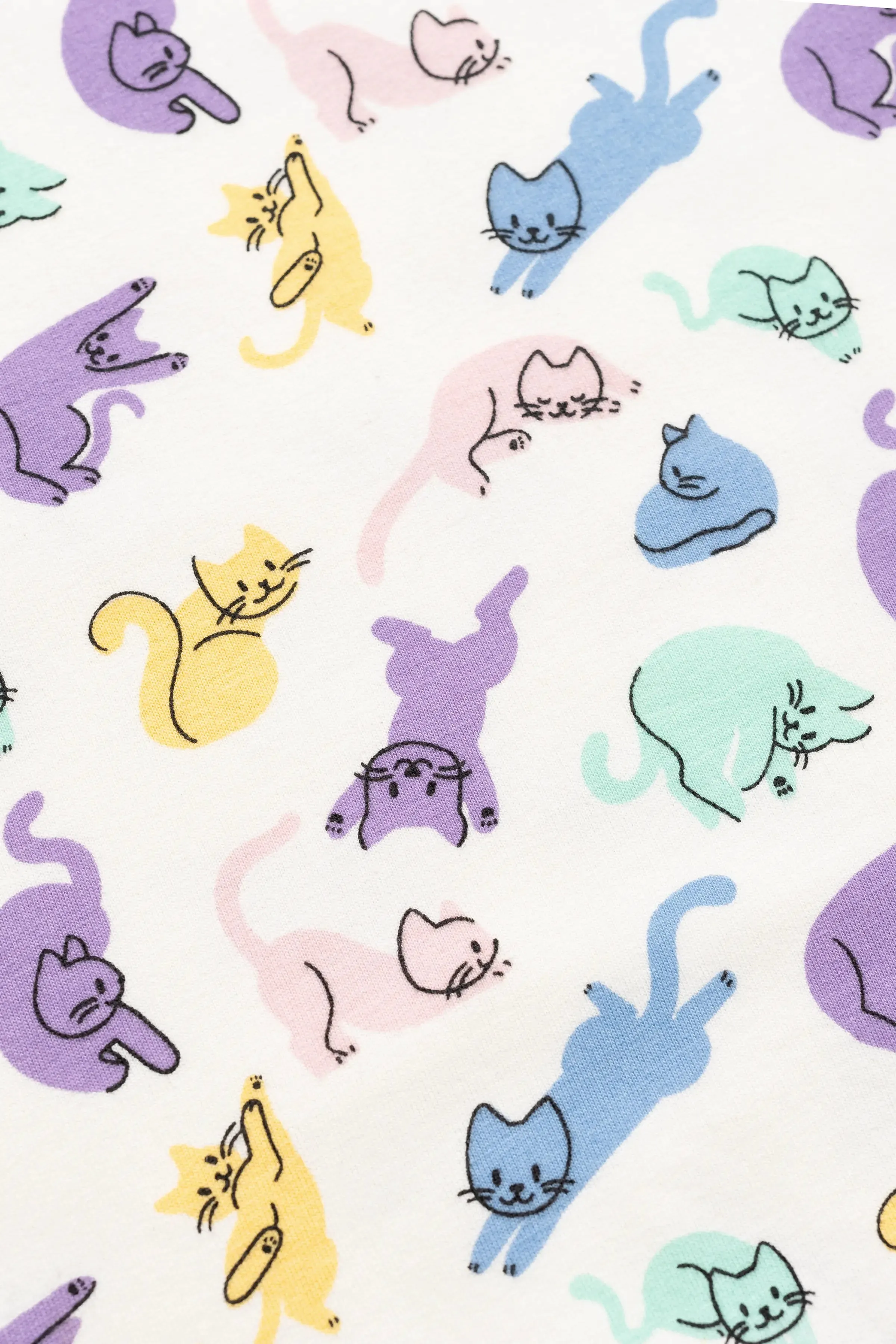 Double Ruffle Sweatshirt_Pastel Kitties