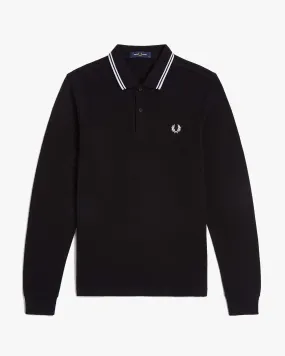 Fred Perry L/S Twin Tipped Polo Shirt - Black