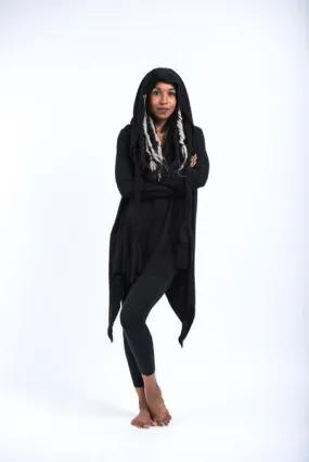 Hooded Cardigan in Black