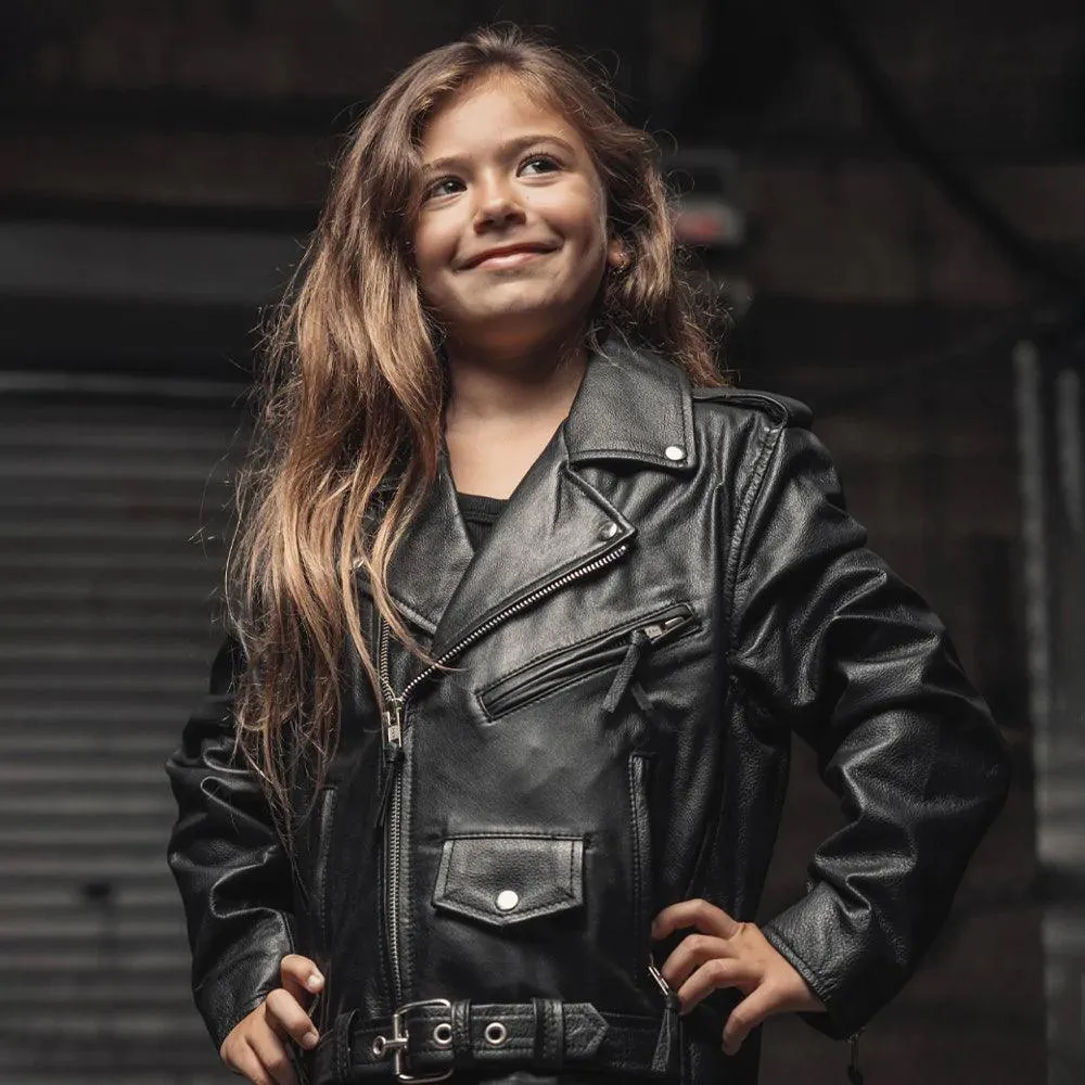 Kids - Cry Baby Motorcycle Leather Jacket by First MFG