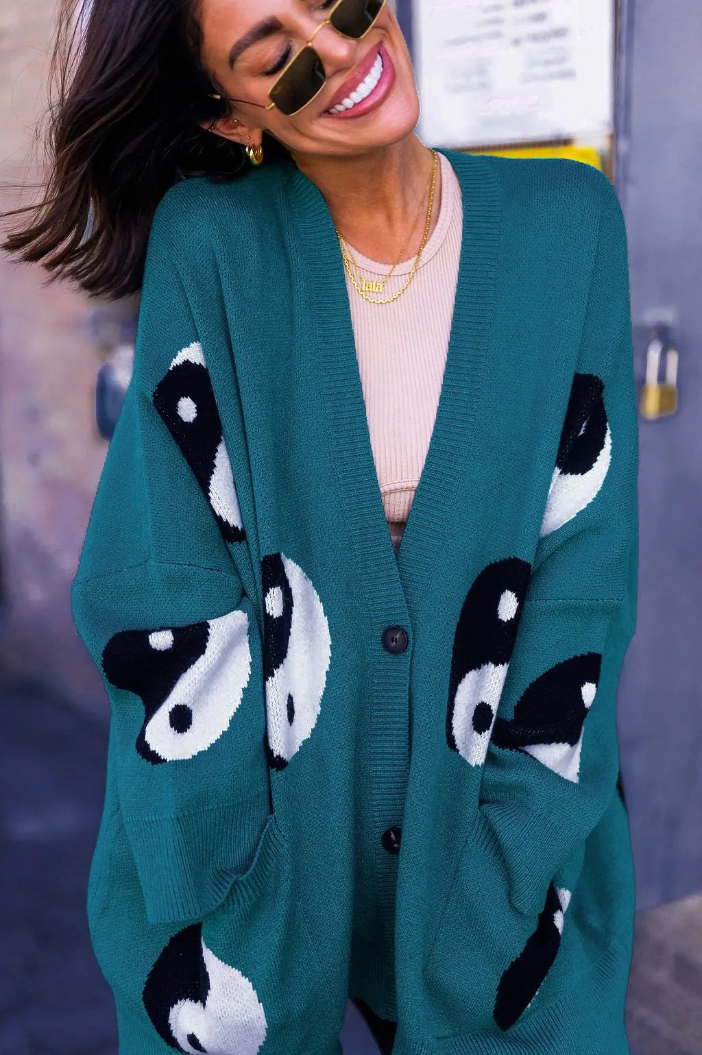 Main Character Energy Oversized Yin Yang Cardigan