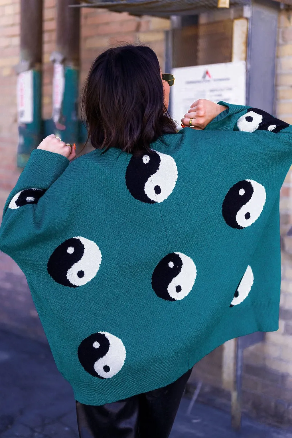 Main Character Energy Oversized Yin Yang Cardigan