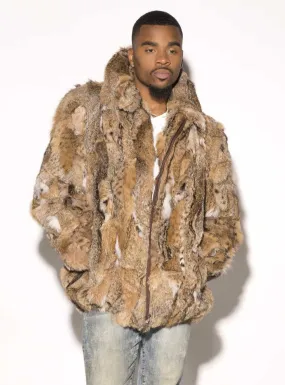 Men's Lynx Bobcat Fur Bomber Jacket