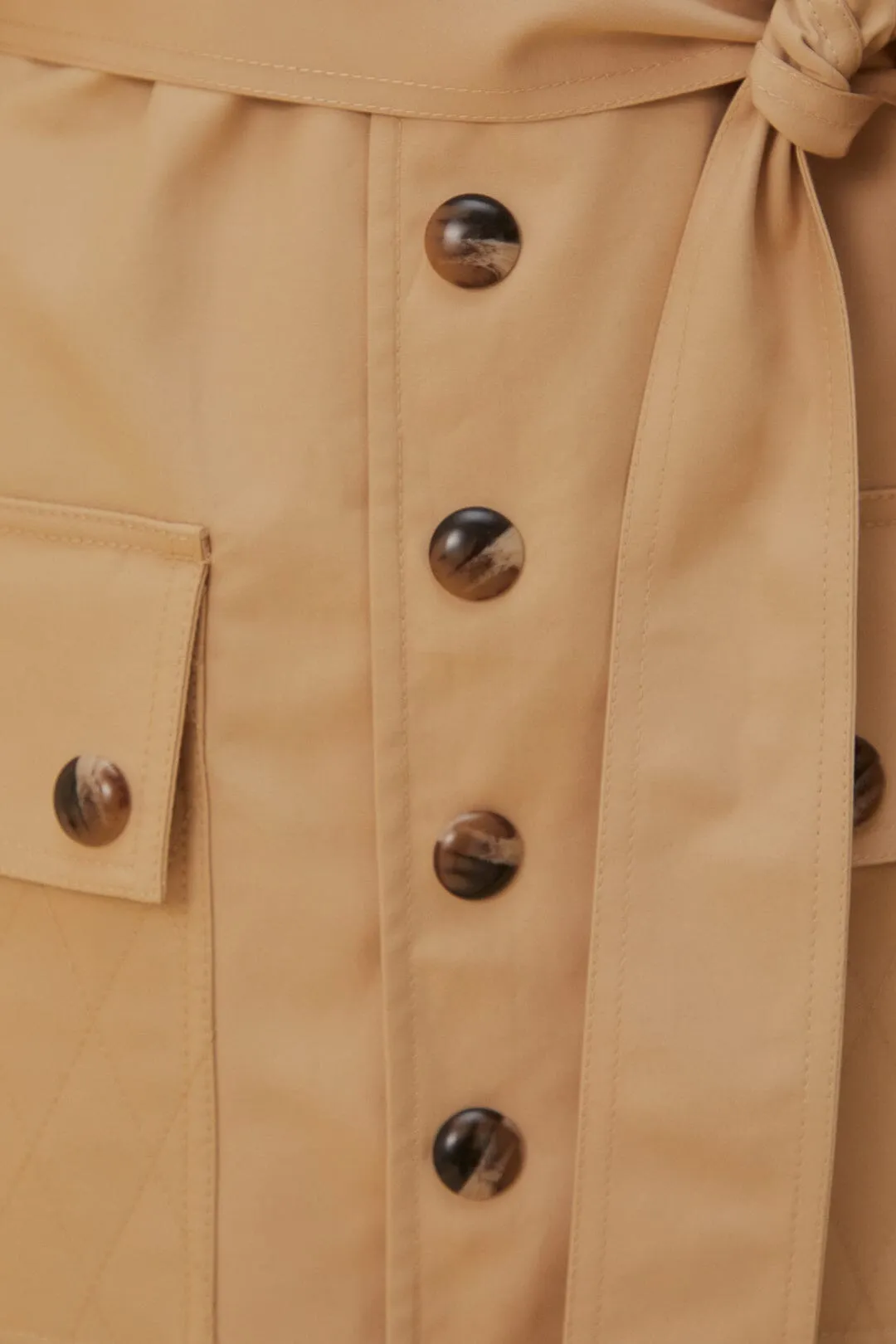 Pockets Over Nude Trench Coat