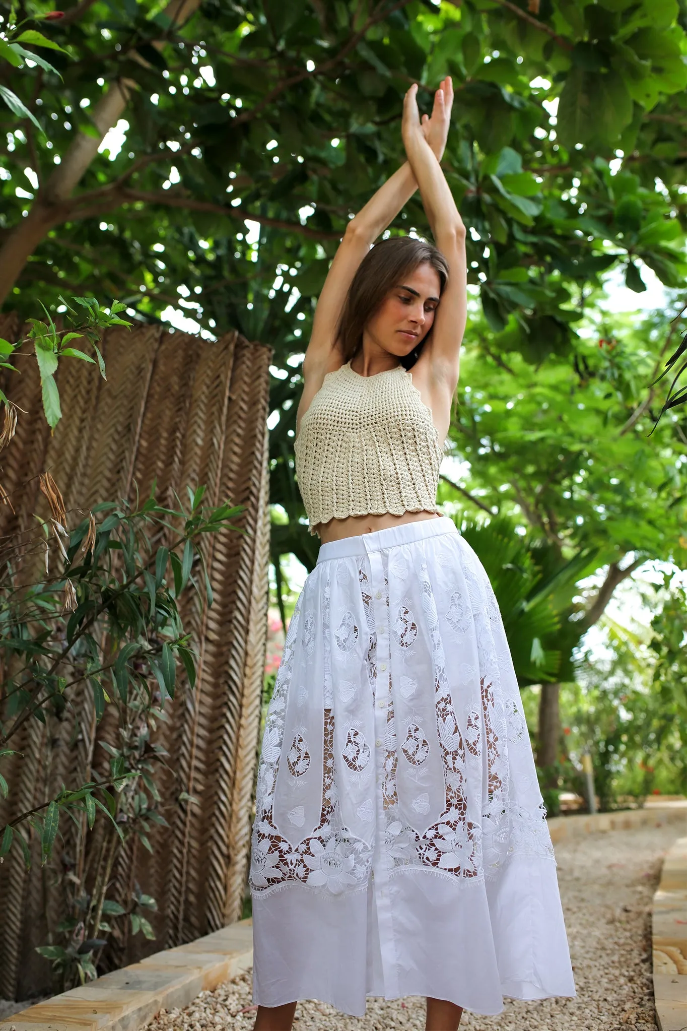 Reagan Embroidered Cotton Skirt