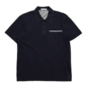 Stone Island Script logo Navy Polo Shirt circa 2000's