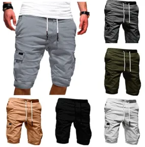 Summer Casual Outdoors Patchwork Pockets Overalls Sport Tooling Shorts Pants | DK-05