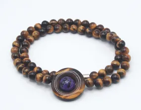 Tiger Eye and Charoite Necklace