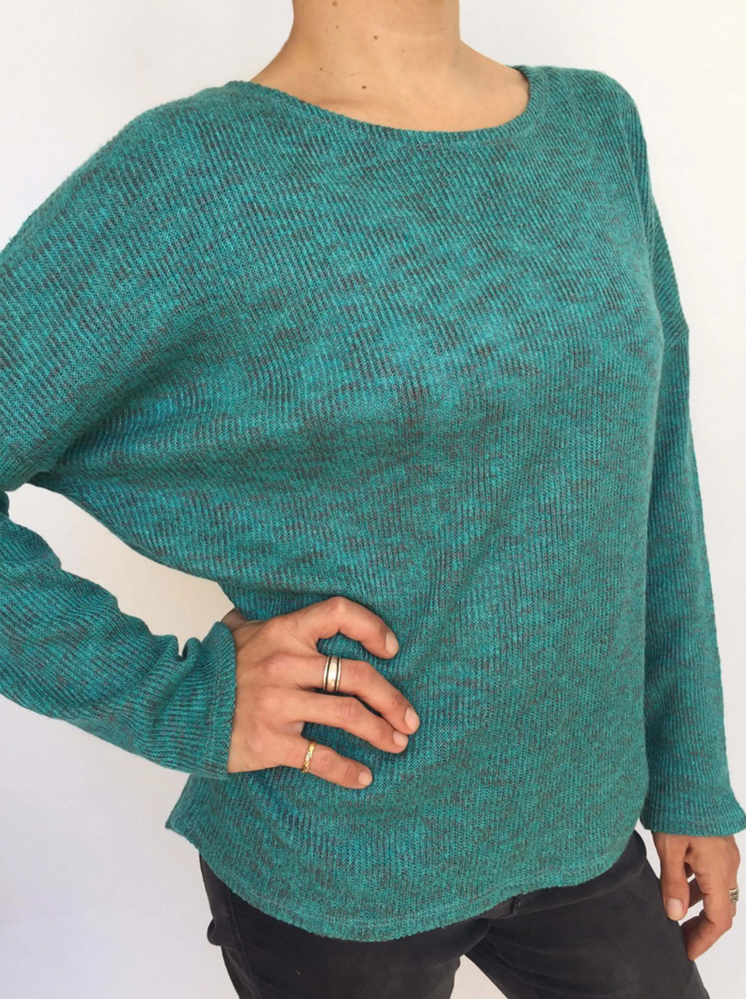 Turquoise Knitted Top