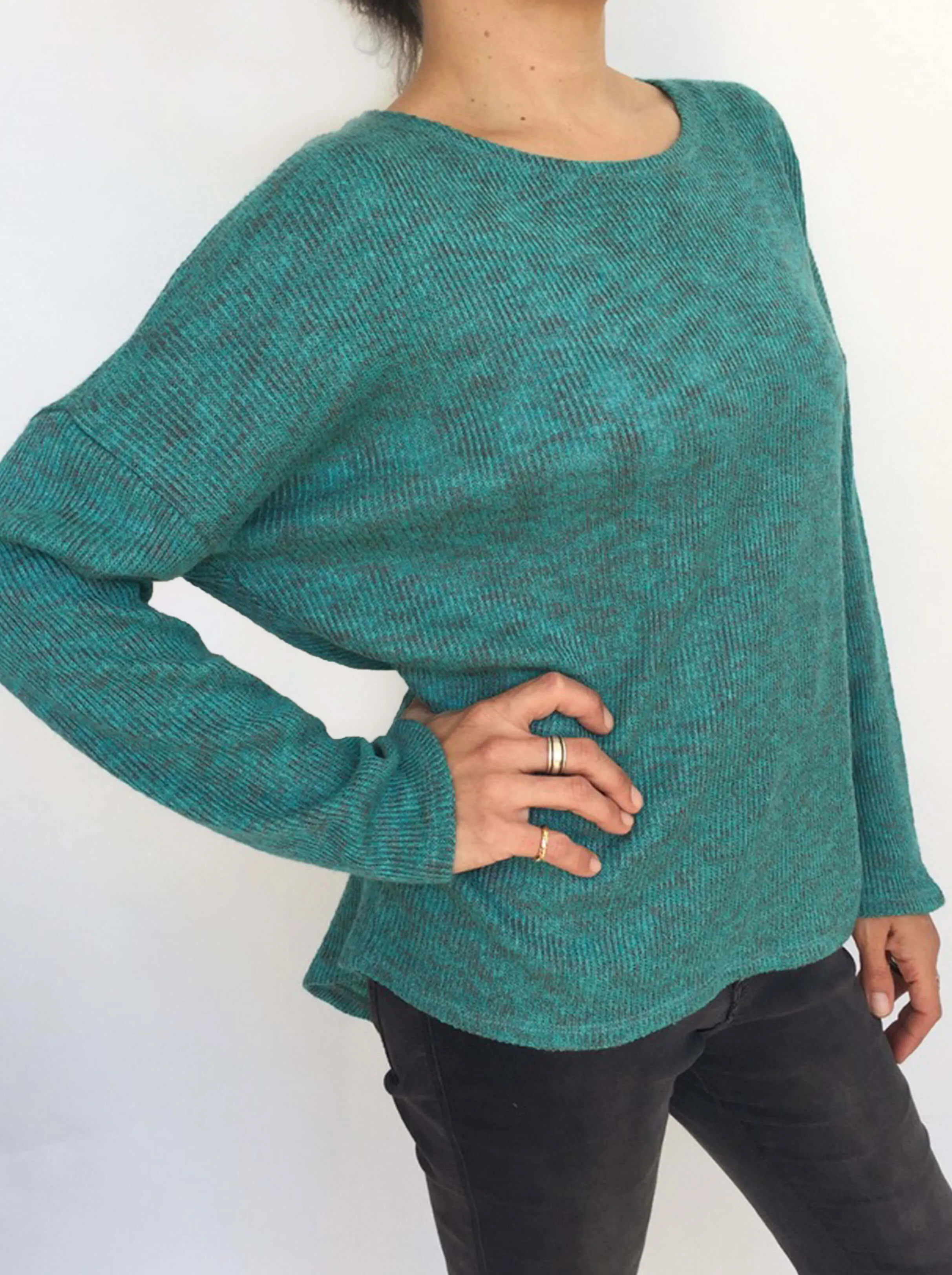 Turquoise Knitted Top