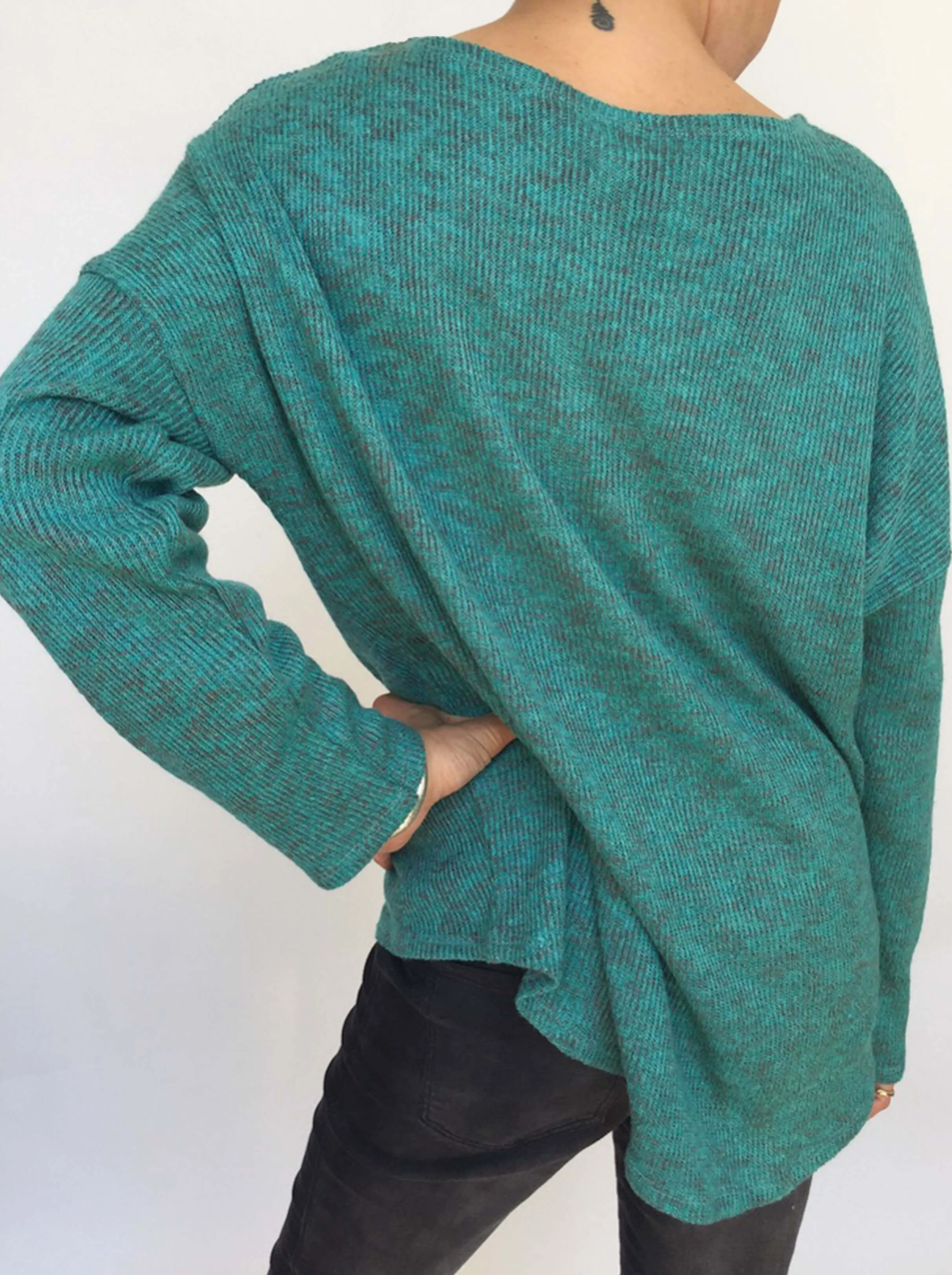 Turquoise Knitted Top