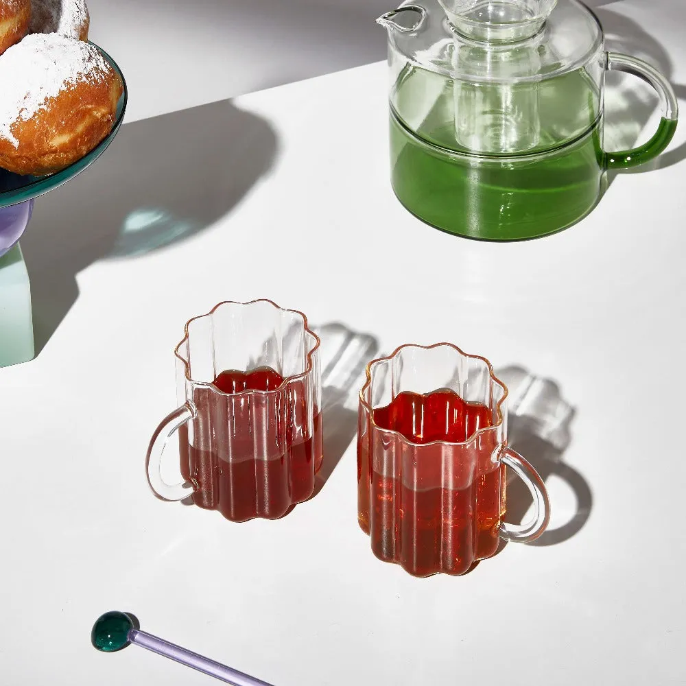 Two Tone Teapot Clear   Green